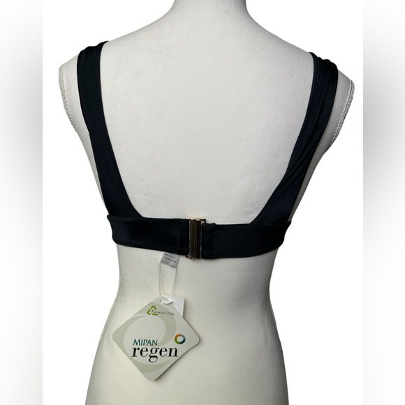 ANGABRIEL womens eco friendly black padded push up bikini swim top size M NWT - Picture 4 of 7